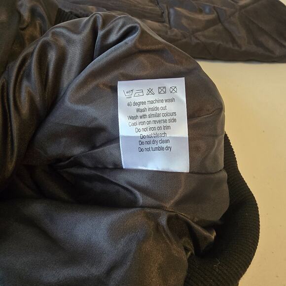 Eilly Bazar Quilted Bomber Jacket Women's S Black Zip Up NWOT - Picture 6 of 16